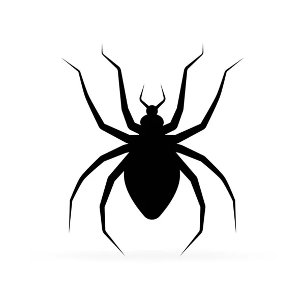 Black Silhouette Spider Spider Icon Isolated Spider Logo Template Halloween — Stock Vector