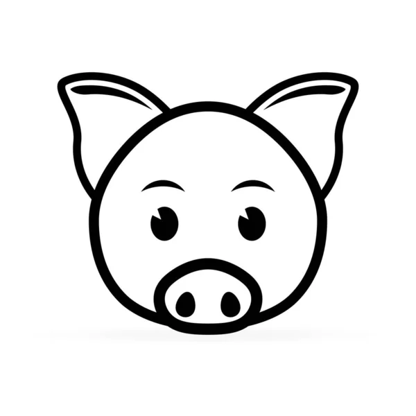 Line Pig Icon Vector Illustration — Stock Vector