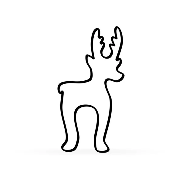 Икона Лося Трафарет Оленя Дизайн Логотипа Черный Векторный Силуэт Оленя — стоковый вектор