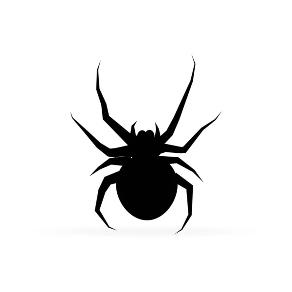 Silhouettenspinne Spinnensymbol Isoliert Spinnenlogovorlage Halloween Symbol Tattoodesign — Stockvektor