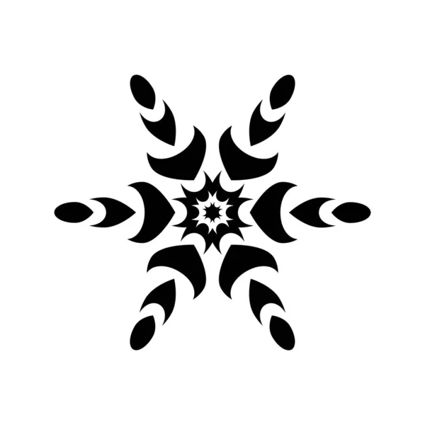 Ícone Floco Neve Natal Emblema Inverno Sinal Vetor Estêncil Design —  Vetores de Stock