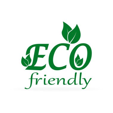 yeşil çizgi simgesi, çevre dostu metin, vektör illüstrasyon