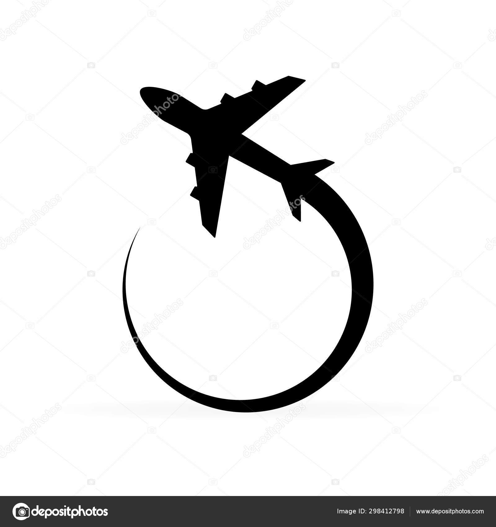 Design Airplane Logo Airplane Flies Your Text Frame Border Stock Vector ...