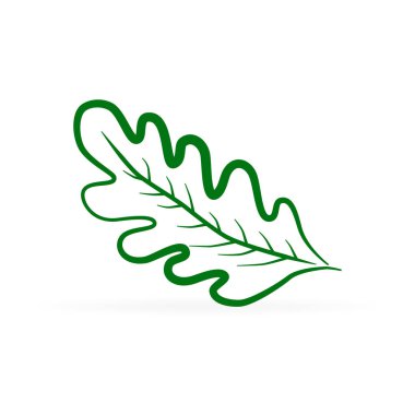Yaprak simgesi, logo. İlkbahar, yaz veya sonbahar sembolü. Anahat vektör illüstrasyonu.