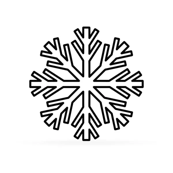 Svart Snowflake Ikon Vit Bakgrund Jul Och Vinter Emblem Vektor — Stock vektor