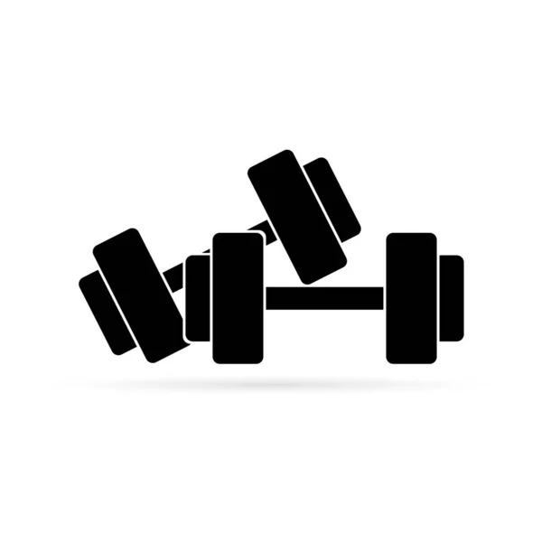 肌肉提升图标 健身杠铃 健身房图标 锻炼哑铃隔离 矢量举重 — 图库矢量图片