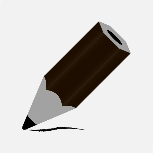 Icône Design Plat Crayon Noir Illustration Vectorielle — Image vectorielle