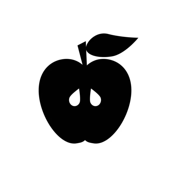 Apple Élelmiszer Organikus Ikonra Vektoros Illusztráció — Stock Vector