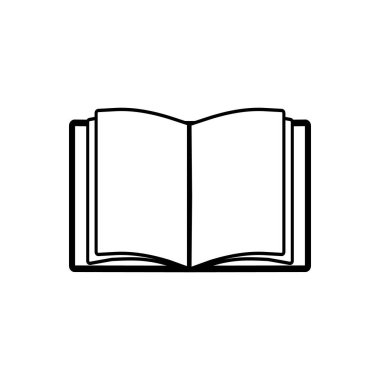 Kitap simgesi. Eğitim sembolü. Beyaz arka plan üzerinde izole logo şablonu.