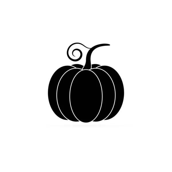 Icône Halloween Avec Citrouille Illustration Vectorielle Silhouette Noire — Image vectorielle