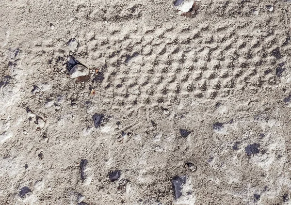 Reifenspur Auf Sand Grunge Hintergrund Fahrt Auf Sand Straße — Stockfoto