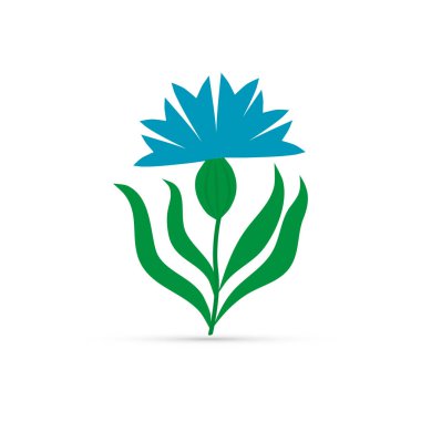 cornflowers simgesi, çiçek işareti, vektör illüstrasyon