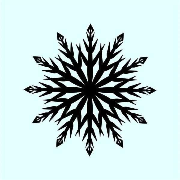 Ícone Floco Neve Natal Emblema Inverno Sinal Vetor Estêncil Design —  Vetores de Stock