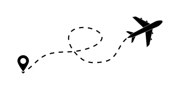 Papel Avião Avião Ícone Ponteiro Mapa Símbolo Localização Gps Ilustração —  Vetores de Stock