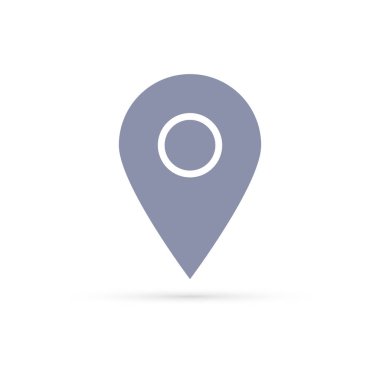 Harita işaretçi simgesi. GPS konumu sembolü. vektör çizim.