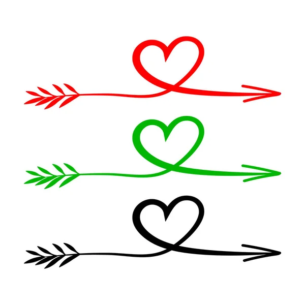 Colored Arrows Heart Vector Illustration — Stock Vector