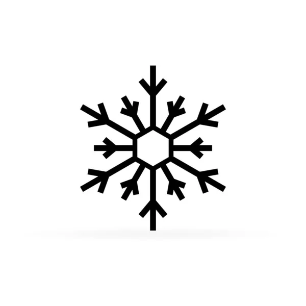 Icône Flocon Neige Emblème Noël Hiver Signe Vectoriel Pochoir Design — Image vectorielle