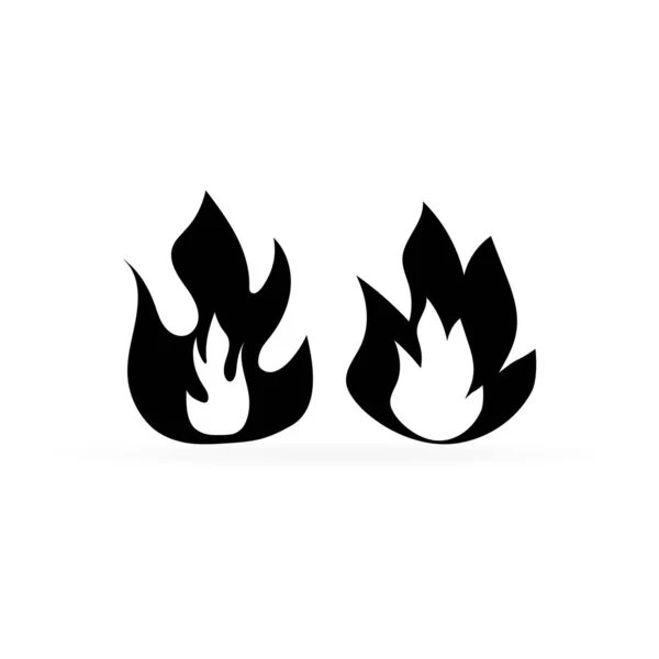 Fire Icon Flat Redblack Pictogram Vector Illustration Flat Web Mobile — Stock Vector