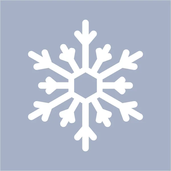 Ícone Floco Neve Branco Fundo Azul Natal Emblema Inverno Sinal — Vetor de Stock