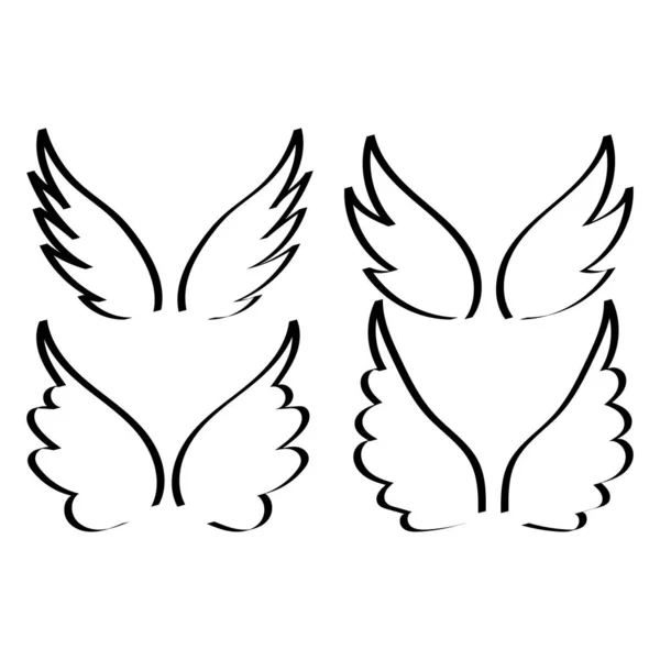 Křídla Holubice Orel Atd Symbol Ptáka Nebo Anděla Vektorová Ilustrace — Stockový vektor
