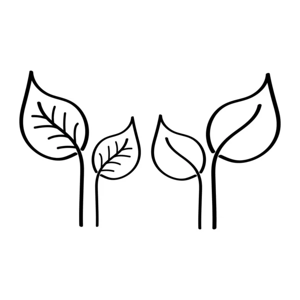 Leaf Icon Logo Spring Summer Autumn Symbol Outline Vector Illustration — Stock Vector