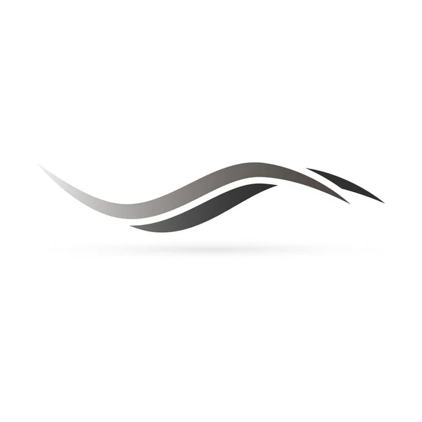 Czarne Szare Logo Fali Lub Symbol Włosów Wektor Ilustracji — Wektor stockowy