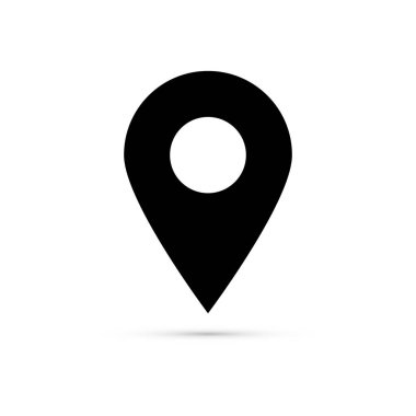 Harita işaretçi simgesi. GPS konumu sembolü. vektör çizim.