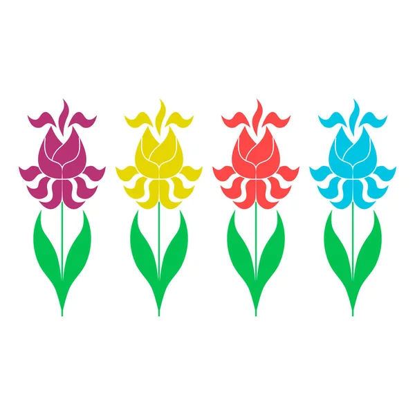 Farbige Abstrakte Blumen Ikone Vektorillustration — Stockvektor