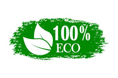 eko afiş, metin% 100 grunge doku eko, beyaz metin ile yeşil çerçeve, vektör illüstrasyon