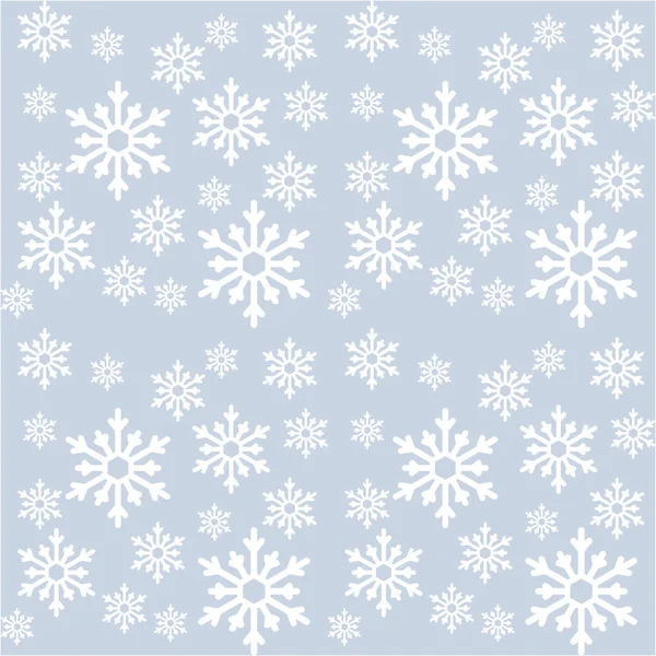 Fiocchi Neve Bianchi Fondo Blu Modello Natale Capodanno Design Illustrazione — Vettoriale Stock