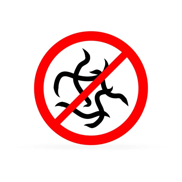 parazitleri durdurma simgesi, solucanlar işareti, vektör illüstrasyon