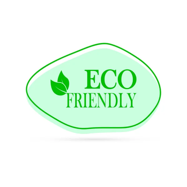 Banner Eco Con Foglia Testo Testo Eco Friendly Cornice Verde — Vettoriale Stock