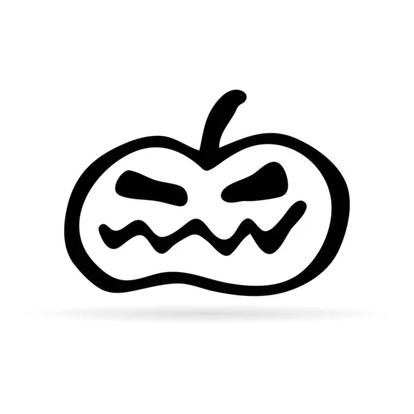 Desenho Manual Doodle Ícone Abóbora Símbolo Halloween Ilustração Vecror — Vetor de Stock