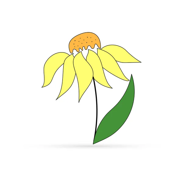 Barevná Ikona Květiny Vektorová Ilustrace — Stockový vektor