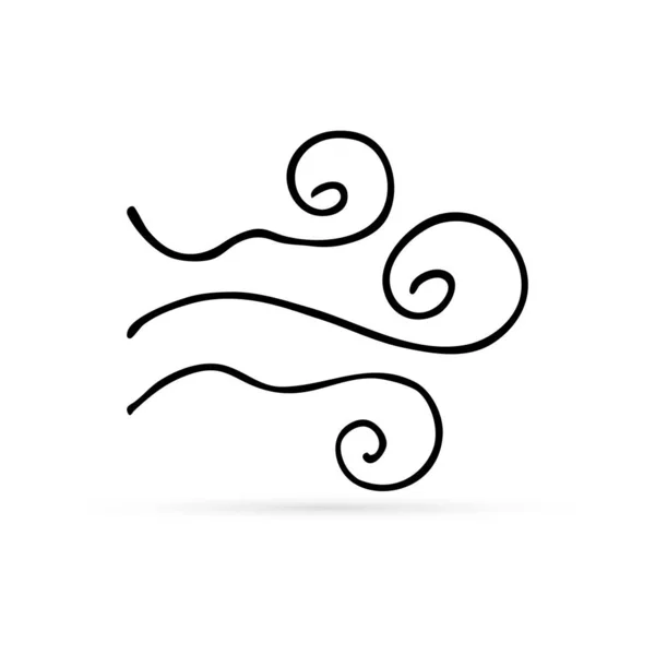 Doodle Hand Draw Wind Icon Vector Illustration — 스톡 벡터