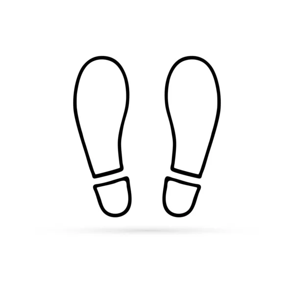 Doodle Linear Footprint Icon Hand Drawing Vector Illustration — ストックベクタ