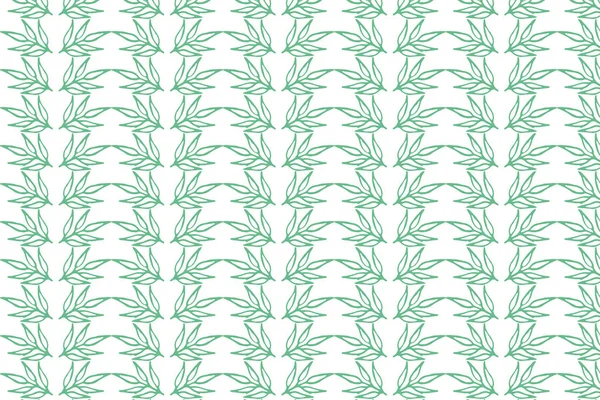 Patrón Hoja Arte Lineal Hojas Verdes Símbolo Primavera Verano Otoño — Archivo Imágenes Vectoriales