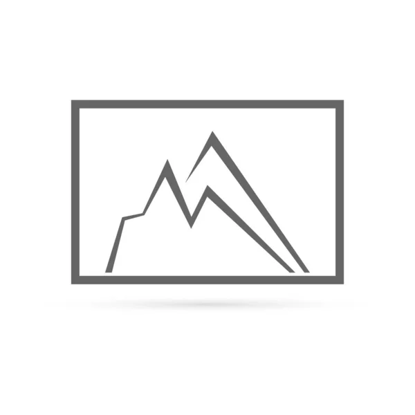 Ikona Doodle Mountain Šablona Loga Lineární Vektorová Ilustrace — Stockový vektor