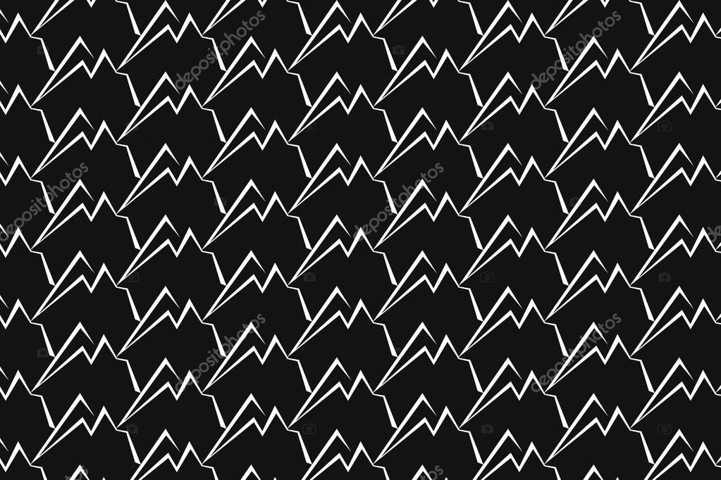 Top of mountain pattern. Mountains, rocks and peaks. Vector illustration.