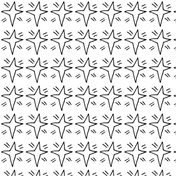 Doodle Black Shine Pattern Hand Drawing Vector Illustration — ストックベクタ