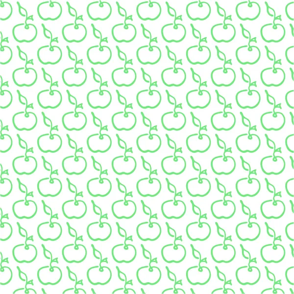 Doodle Apple Pattern Desenho Mão Ilustração Vetorial —  Vetores de Stock