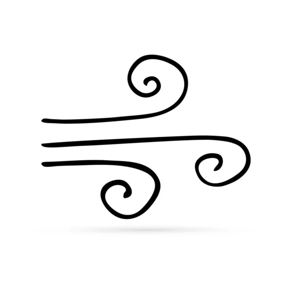 Doodle Hand Drawing Wind Icon Vector Illustration — ストックベクタ