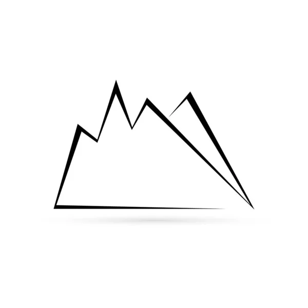 Icona Della Montagna Doodle Modello Logo Illustrazione Vettoriale Lineare — Vettoriale Stock