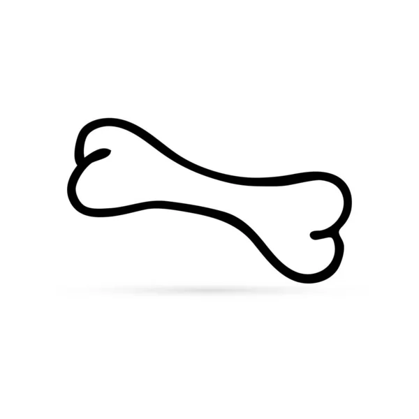 Doodle Siluet Köpek Kemiği Çizimi Grunge Çizimi Vektör Illüstrasyonu — Stok Vektör