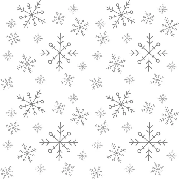 Schema Fiocco Neve Doodle Modello Disegno Mano Bambini Natale Capodanno — Vettoriale Stock