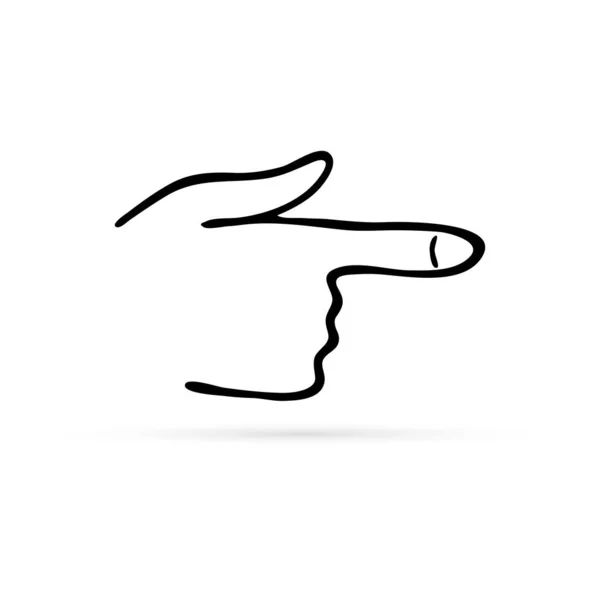 Doodle Hand Mit Fingersymbol Kinder Hand Zeichnung Vektor Illustration — Stockvektor