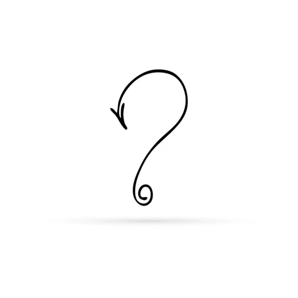 Doodle Question Mark Icon Hand Drawing Vector Illustration — Stock Vector