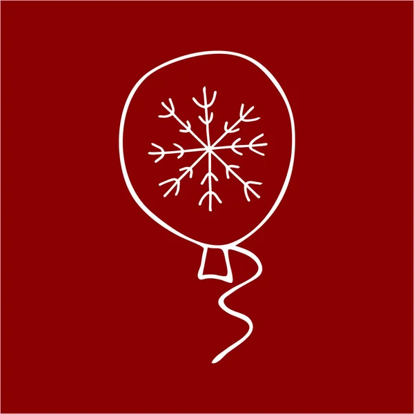 スノーフレークアイコン付きのドールボール子供たち手描きベクトルイラスト — ストックベクタ