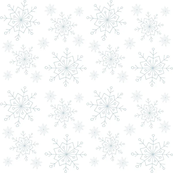 Рисунок Снежинки Дети Вручную Рисуют Шаблон Рождественского Новогоднего Дизайна Векторная — стоковый вектор
