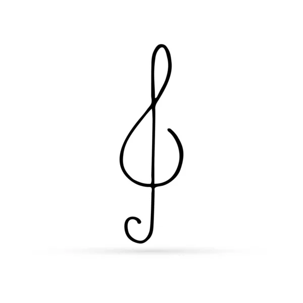 Doodle Aigu Clef Icône Symbole Vocal Dessin Main Illustration Vectorielle — Image vectorielle